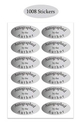 Silver Foil Autographed Label Stickers 1 x 2 Inch Oval Autographed by The Aut…