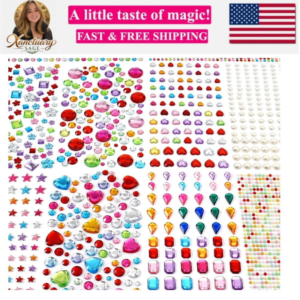 2774pcs Gem Stickers Jewels for Crafts, Self Adhesive Rhinestone Jewel Stick …