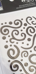 Cloud9 Design Rain Dots BLACK FOIL FLOURISHES Epoxy Self-Adhesive Accents, 49pcs