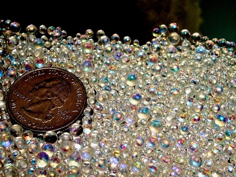 Morezmore M00036-lb 1lb Iridescent Glass Bubbles Microbeads 2mm 3mm 4mm 5mm 6mm