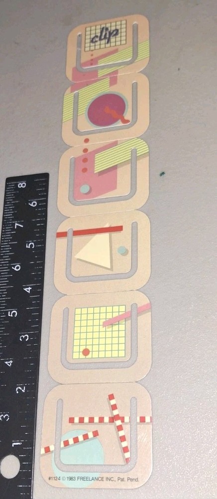 vintage 1980s,FREELANCE Bookmark,paper Clips,RETRO DESIGNS,Not Stickers,read