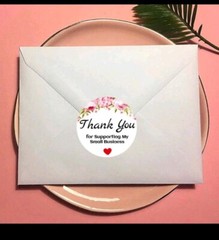 Set Of 2 Rolls Of 500 Stickers Each With The Thank You Logo