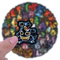 60 pcs Neon Pokemon Cartoon Stickers Pack Anime For Laptop Skateboards Luggage