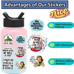 50Pcs Funny Adults Stickers Bulk, Prank Meme Sticker for Kids Teens Adults, S…