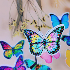 32 Sheets Holographic Sticker Paper Clear Vinyl Self Adhesive Waterproof Rainbow