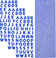 3 Sheets Glitter Alphabet Stickers and 1 Sheet Rhinestones Sticker Adhesive Rhin