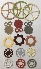 GEARS Die-Cuts(10pc)Steampunk •Cogs•Metal•Sprocket•Earthtone •Machine•Antique•••