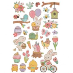 Easter Friends Felt Foil Stickers Planner Supply Scrapbook Crafts Bunny Chicks