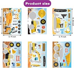 24 Sheets Make Your Own Construction Vehicle Stickers for Kids Boys,