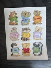 3 sheets Vintage Shirt Tales Stickers 1984 Hallmark