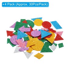 Foam Stickers 4Pack 120Pc EVA Adhesive Glitters Foam Shape Sticker Geometric