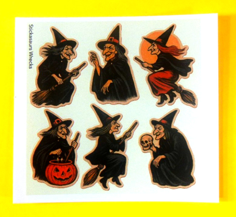 Vintage Style Halloween Witches Mini Sticker Sheet Style 2