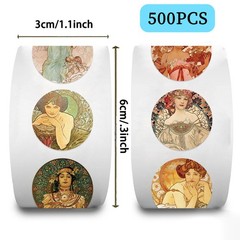 500 sheets/roll Retro Beauty Art Stickers Decorative Envelope Seals Stationery S