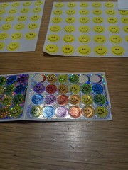 Highlights Lot Of 8 Sheets Sticker Star Shapes Smile Smiley Faces
