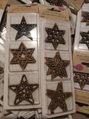 HUGE LOT Crafters Square 90 Wood STARS Laser Cut Kraft Icons 15 packs of 6 stars