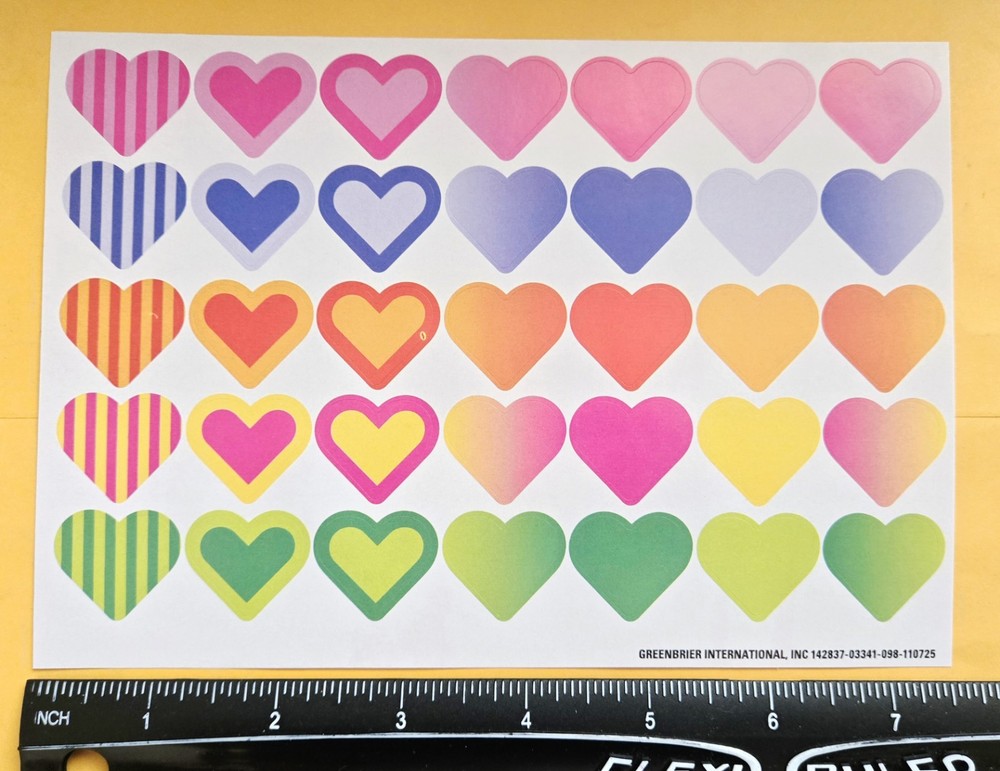 Heart Love Single Sticker Sheet