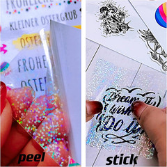 36 Sheets Holographic Sticker Paper 8.5″ X11» Waterproof Clear Vinyl Sticker Sh