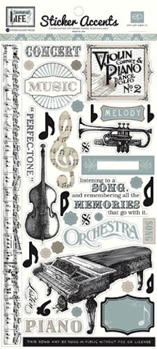 1 Sheet of Echo Park MELODY OF LIFE Scrapbook Stickers (SW1601)
