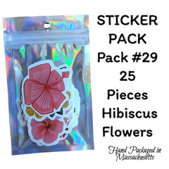 STICKER PACK – Pack #29 – 25 Pieces – Hibiscus Flowers