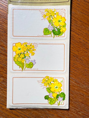 Vintage 1970s Hallmark Spring Flower 18 Sticker Name Tags. MADE IN USA