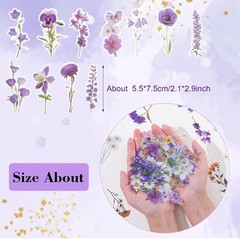 120 Pcs Transparent Flower Stickers for Scrapbooking, Journaling, Crafting