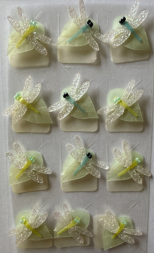 VELLUM DRAGONFLY PHOTO CORNER Dimensional Stickers (12pc)Bug•Garden•Card Making