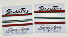 Scrap Ties Scrap Arts Christmas Ribbon Red & Green Scrapbooking Embellishment