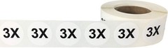 White Circle 3X Clothing Size Stickers – 3/4 Inch Round, 500 Adhesive Labels …
