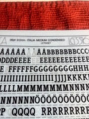 Letraset 3 INSTANT LETTERING Transfer Letters 36pt Italia Medium NICE 2
