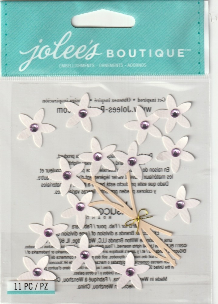Jolee’s Boutique 3D Stickers Violet Jeweled Flowers 53256 FREE SHIPPING! FAST!!