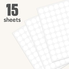 1″ White Dot Stickers 1050 PCS Round Circle Colored 1 inch,