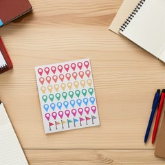 336 Pcs Self Adhesive Label Sticker Color Positioning Stickers Geographical
