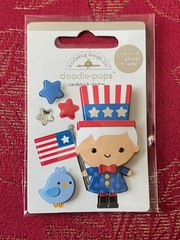YOU CHOOSE – RARE – JULY 4TH PATRIOTIC Doodle-Pops 3D Stickers – SOOO CUTE