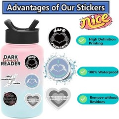 100 PCS Dark Romance Stickers,Bookish Reading Stickers for Black