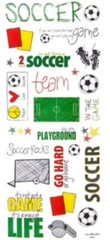 Soccer Phrase Clear Scrapbook Stickers 5” x 12”