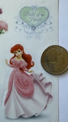 GLITTERED PRINCESS ARIEL Mylar Stickers(18pc)Disney•Little Mermaid•Card Making•