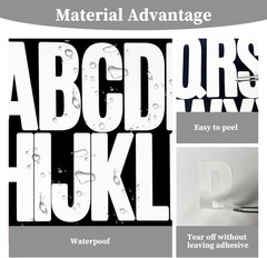 3 Inch Vinyl Letter Stickers – 144 Pieces Large Waterproof Sticky Stick on Alpha