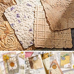 445 Pcs Vintage Scrapbook Paper Kit with Floral Stickers