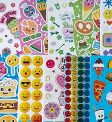 Sticker Bulk Smiley funny Face Happy Smiles food dessert – 10