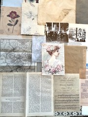 Vintage Ephemera Junk Journal Kit: Authentic Antique Book Pages for Scrapbooking