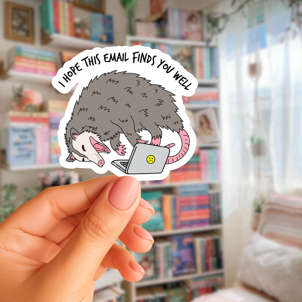 Funny Possum Sticker Cute Meme Vinyl Decal Waterproof Laptop Water Bottle