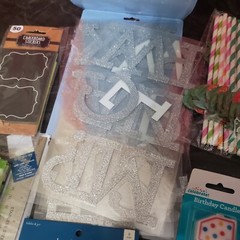 HUGE Crafting Lot Stickers Beads Straws Clothespins Pearls Candles Rulers Crafts