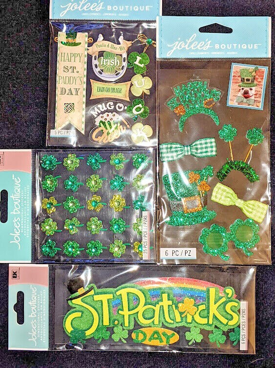 Jolee’s Boutique Stickers ST PATRICKS DAY IRISH CLOVER IRELAND – YOU PICK – NEW
