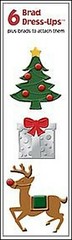 CHRISTMAS BRAD BUDDIES Tree Reindeer Present Scrapbooking Card Making Stamping