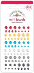 Crafts Doodlebug Mini Jewels Repeats Assorted Gems Bling Festive Red Black Blue