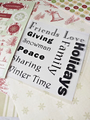Vtg Christmas Picture Frame Craft Kit Scrapbooking Embellishments Set 4×6
