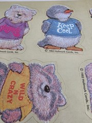 Hallmark Shirt Tales 1982 Fuzzy Animals Stickers 1 Sheet