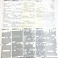 Letraset Numbers In Circles – 8 Used Sheets – Positive 4355, 217 & Negative 4252