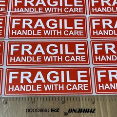 50pcs FRAGILE HANDLE WITH CARE 1″x3″ FRAGILE Stickers Packaging Safety Mailing