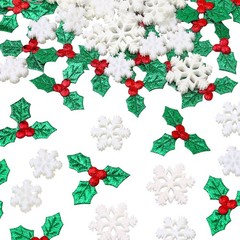 Jetec 150 Pcs Tiny Resin Christmas Snowflake Decorations Small, White, Green